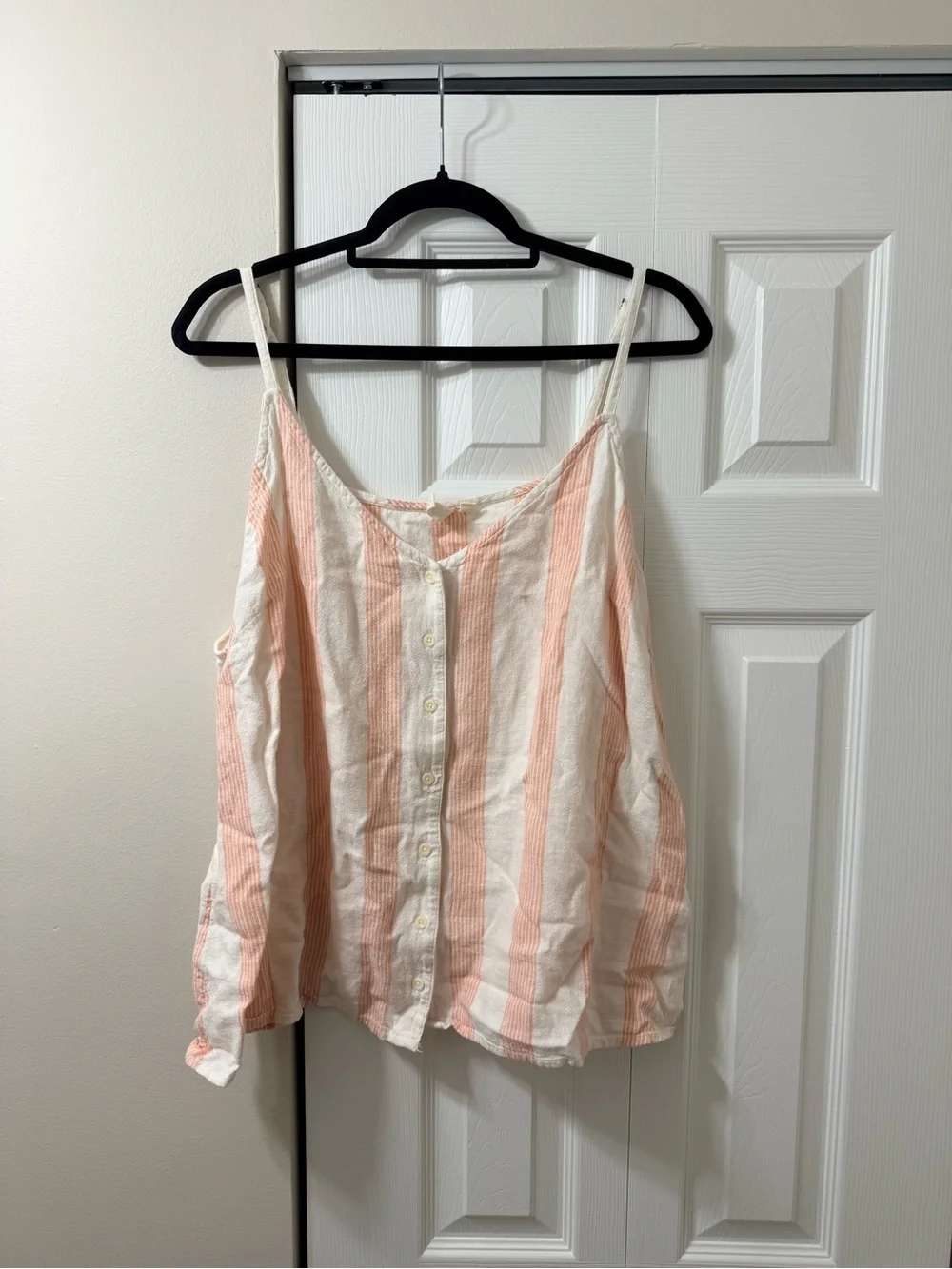 Treasure & Bond Pink and White Striped Button Cami